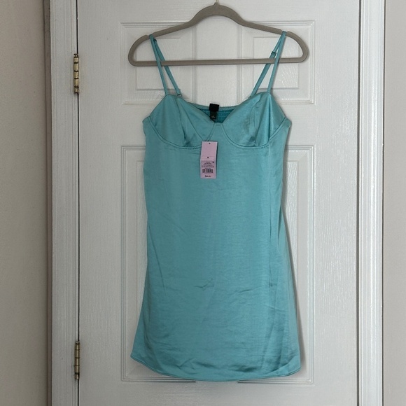 wild fable Dresses & Skirts - Wild Fable Bodycon Slip Dress Teal Blue Size Medium Juniors Summer Casual Satin